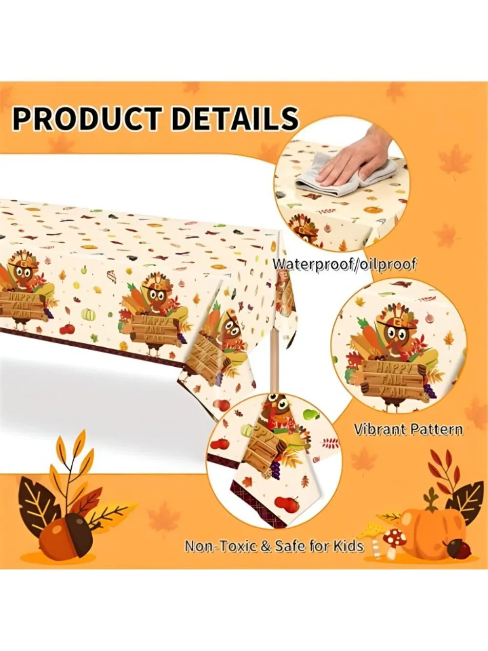 Thanksgiving Party Decorations Thanks Banner,Hanging Swirls, Tablecloth